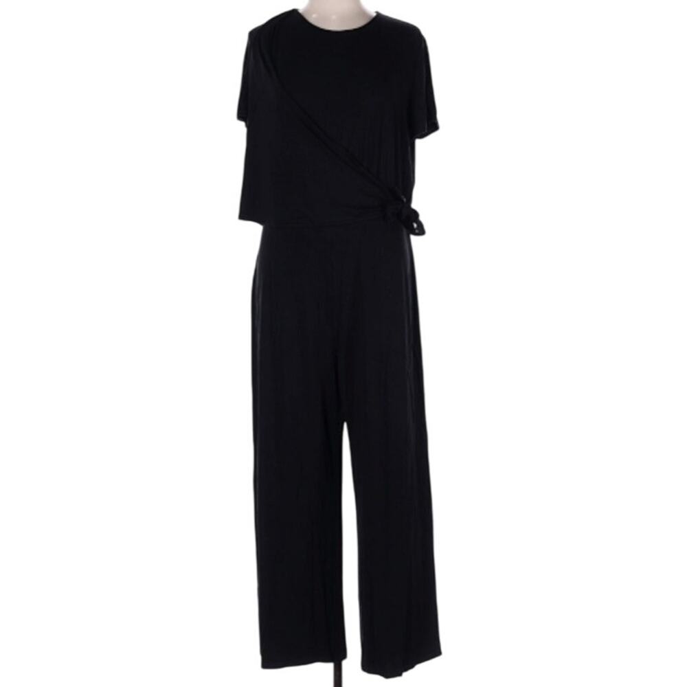 J. Jill Classic Black Tie-Waist Jumpsuit